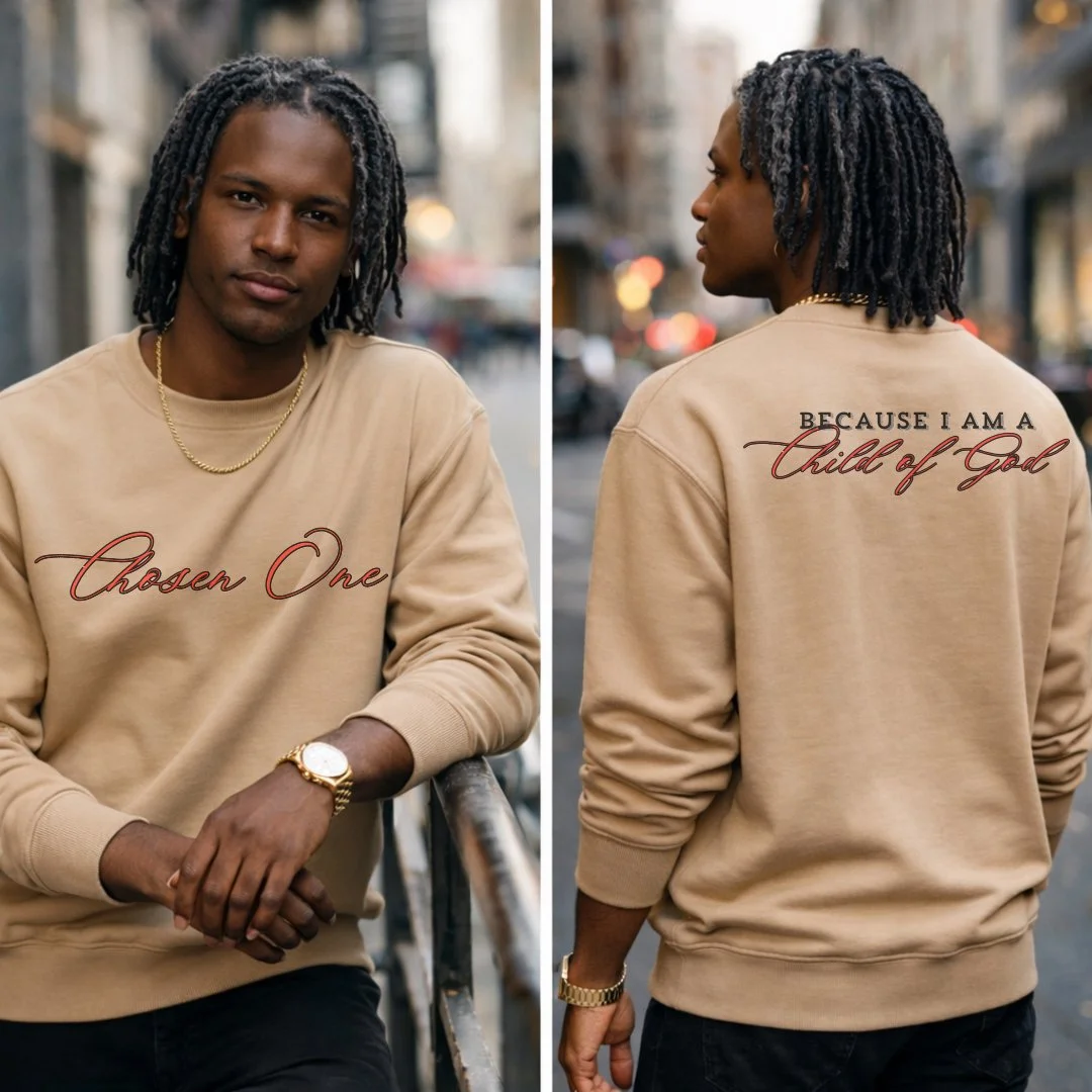 Chosen One sweatshirt man model.jpg