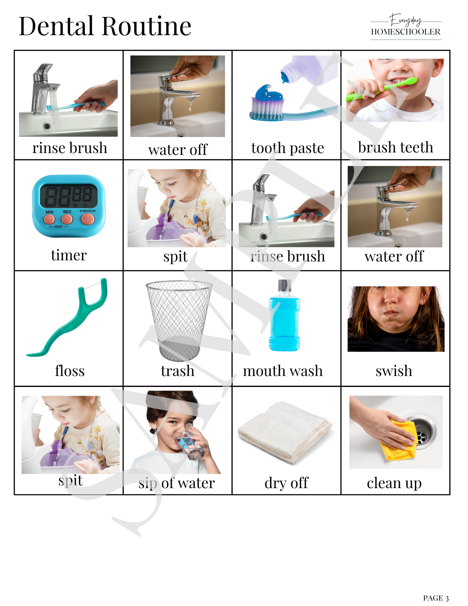 Teeth Routine Template Printable Digital Downloads — SHOP — Everyday Homeschooler