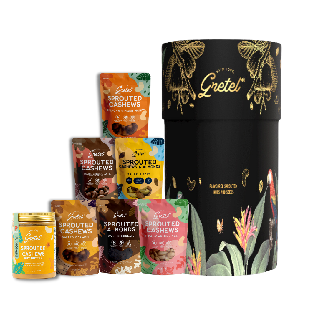 Festive Black Floral Cylindrical Giftbox