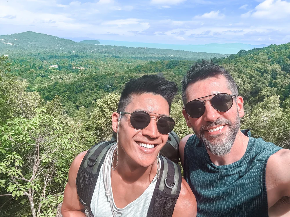 Cheesy Phil and Rom pics - Dom Sila Viewpoint Koh Phangan