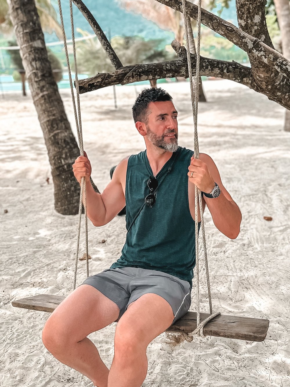 Phil embracing his inner child, Malibu Beach Koh Phangan