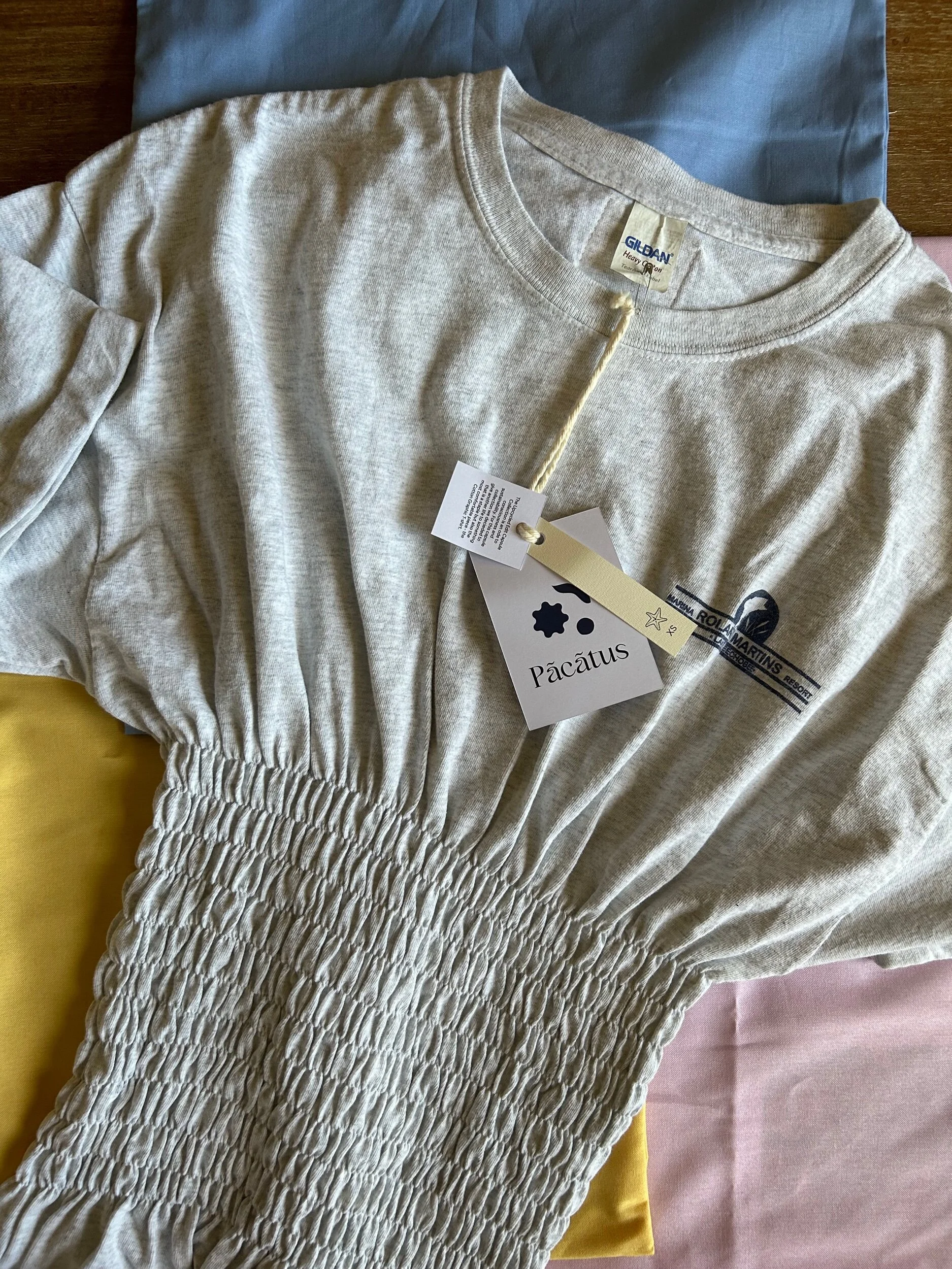 PACATUS X KELMARI UPCYCLED SMOCKED T-SHIRT