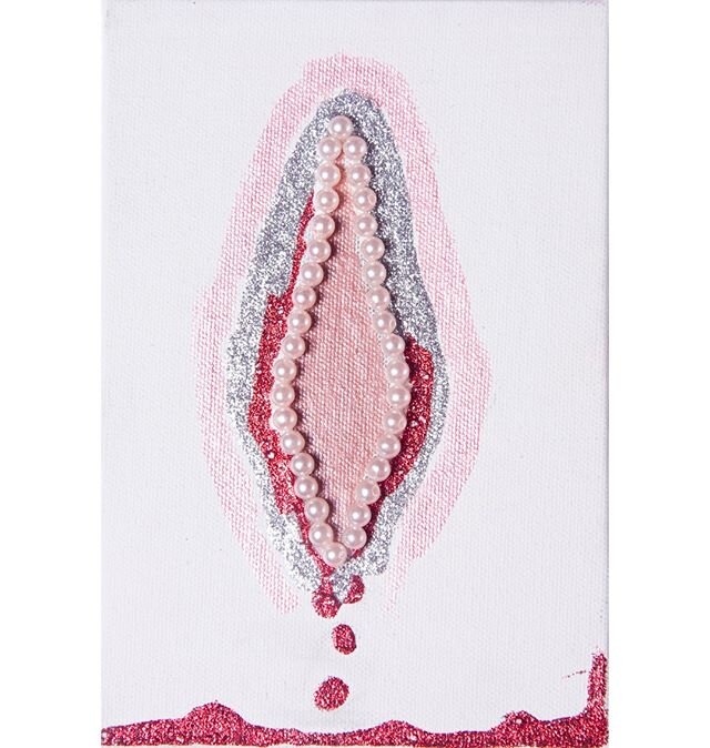 No tires tua perlas a los cerdos. #Mix Media. Parte del Proyecto 28 d&iacute;as: Vulvas.⁠
Don]t throw your pearls to the pigs. #Mixed Media. Part of the project 28 Days: Yonis.⁠
.⁠
.⁠
.⁠
.⁠
.⁠
.⁠
.⁠
#menstruationart #vagina #vulva #feminism #feminist