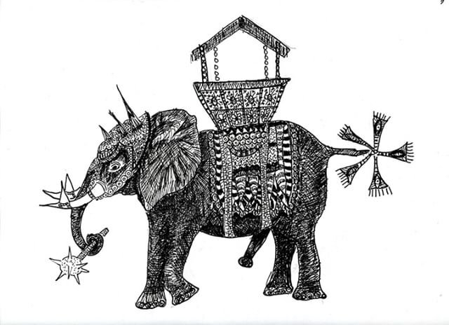 Part of the Elephants series. #Illustration. #Pen on #paper.⁠
.⁠
.⁠
.⁠
.⁠
.⁠
.⁠
.⁠
#illustracion #art #drawing #artist #sketch #artwork #raquelesquives #illustrator #draw #design #elephant #instaart #artistsoninstagram #sketchbook #graphicdesign #nyi