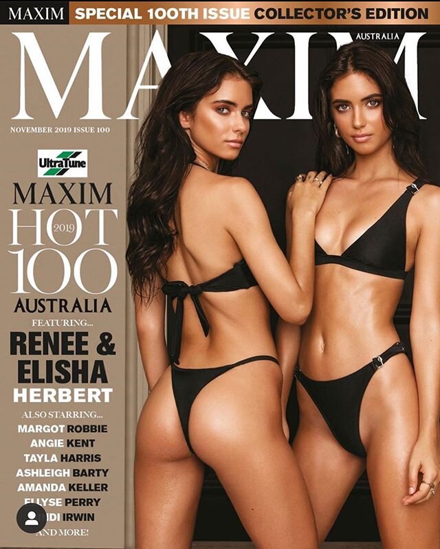 @maxim_aus 100th Issue announcing its 2019 @ultratuneaustralia MAXIM HOT 100 starring @elisha__h @reneeherbert_ - three covers to collect. 📷 @neildixonphoto 💄 @yuniwilson 📍 @gcollectivestudio 👙 @maryhollandlingerie @bellaofoz @elitela @chadwickmo