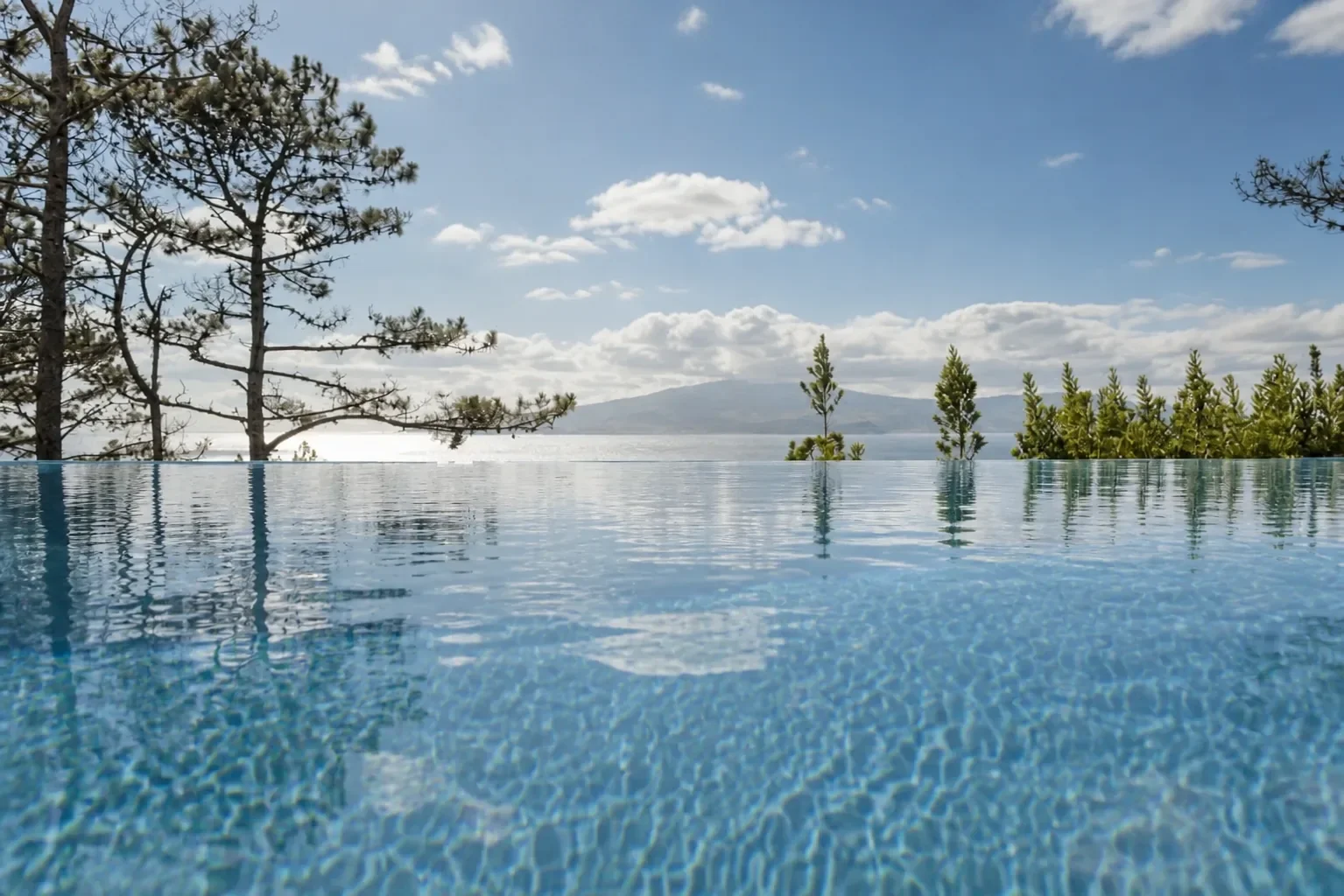 Infinity pool overlooking the Atlantic channel from Pico Island