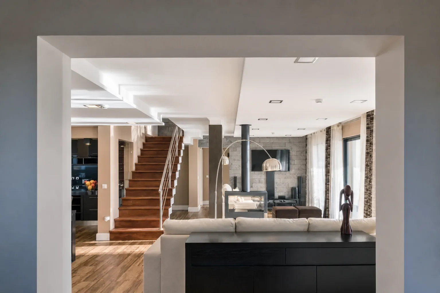 Contemporary rural accommodation interior on Pico Island
