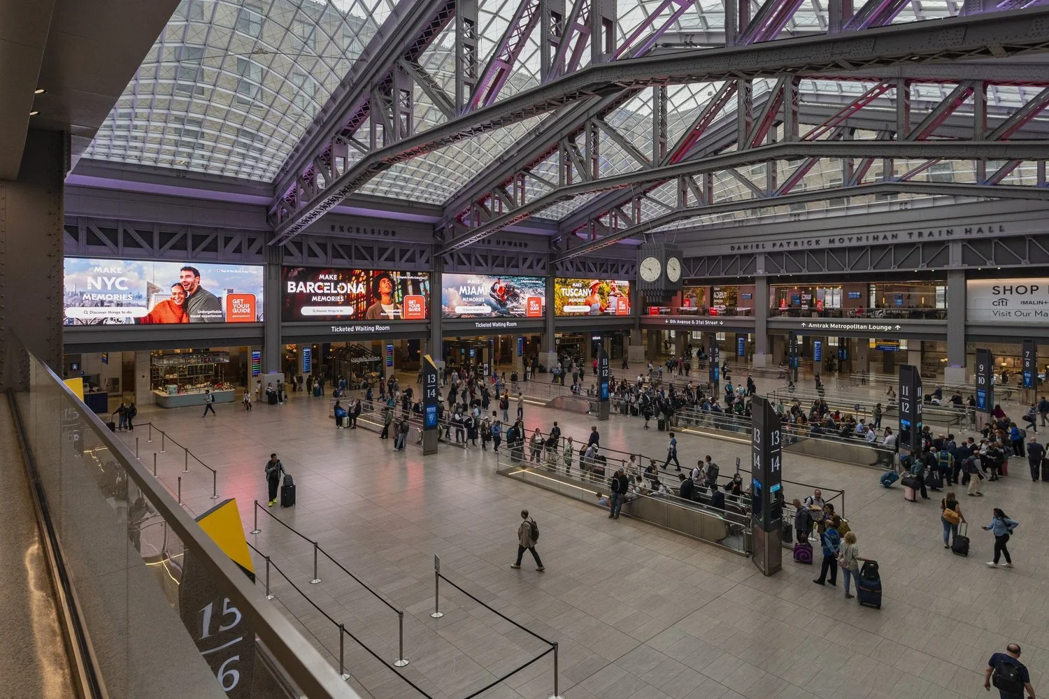 Four digital ads displayed at the Berlin Hauptbahnhof