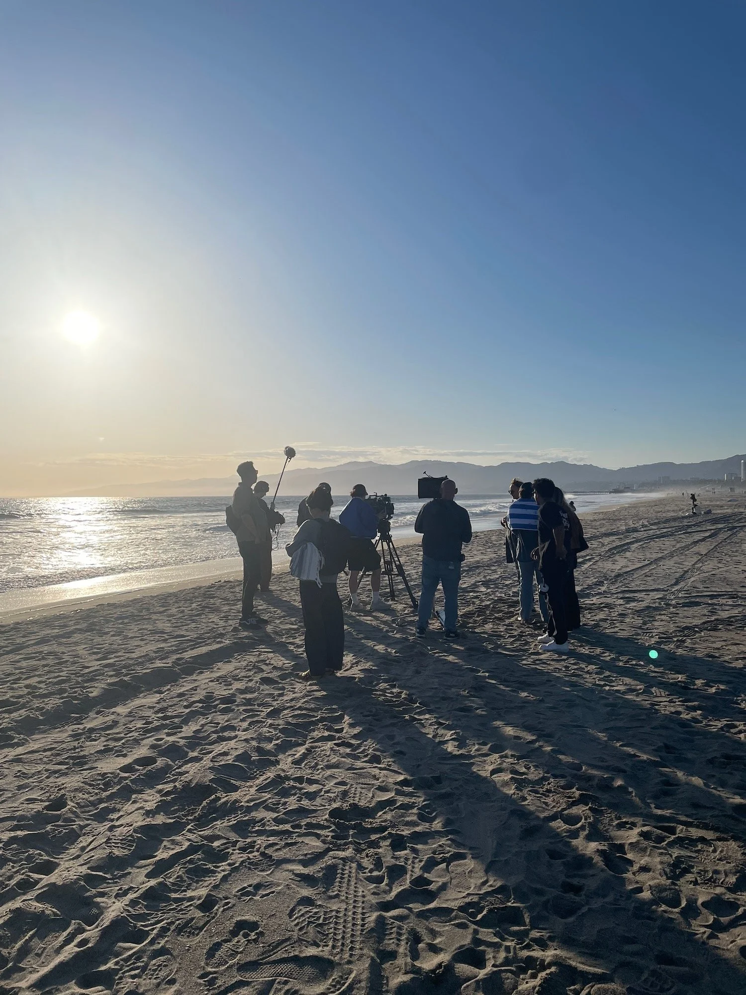 Crew on location, Venice Beach.