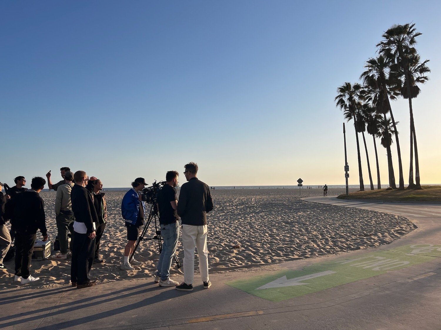 Crew on location, Venice Beach.