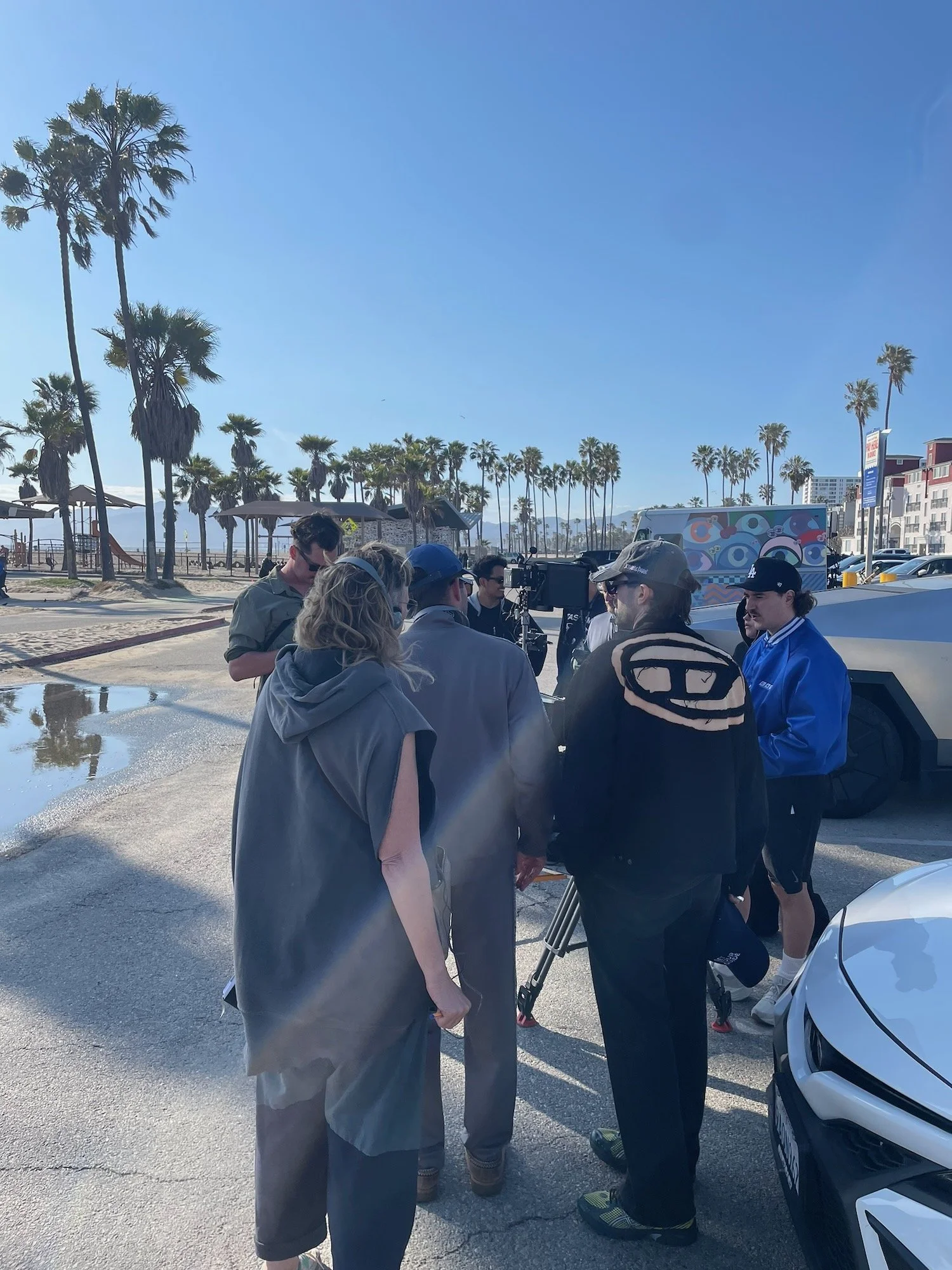 Crew on location, Venice Beach.