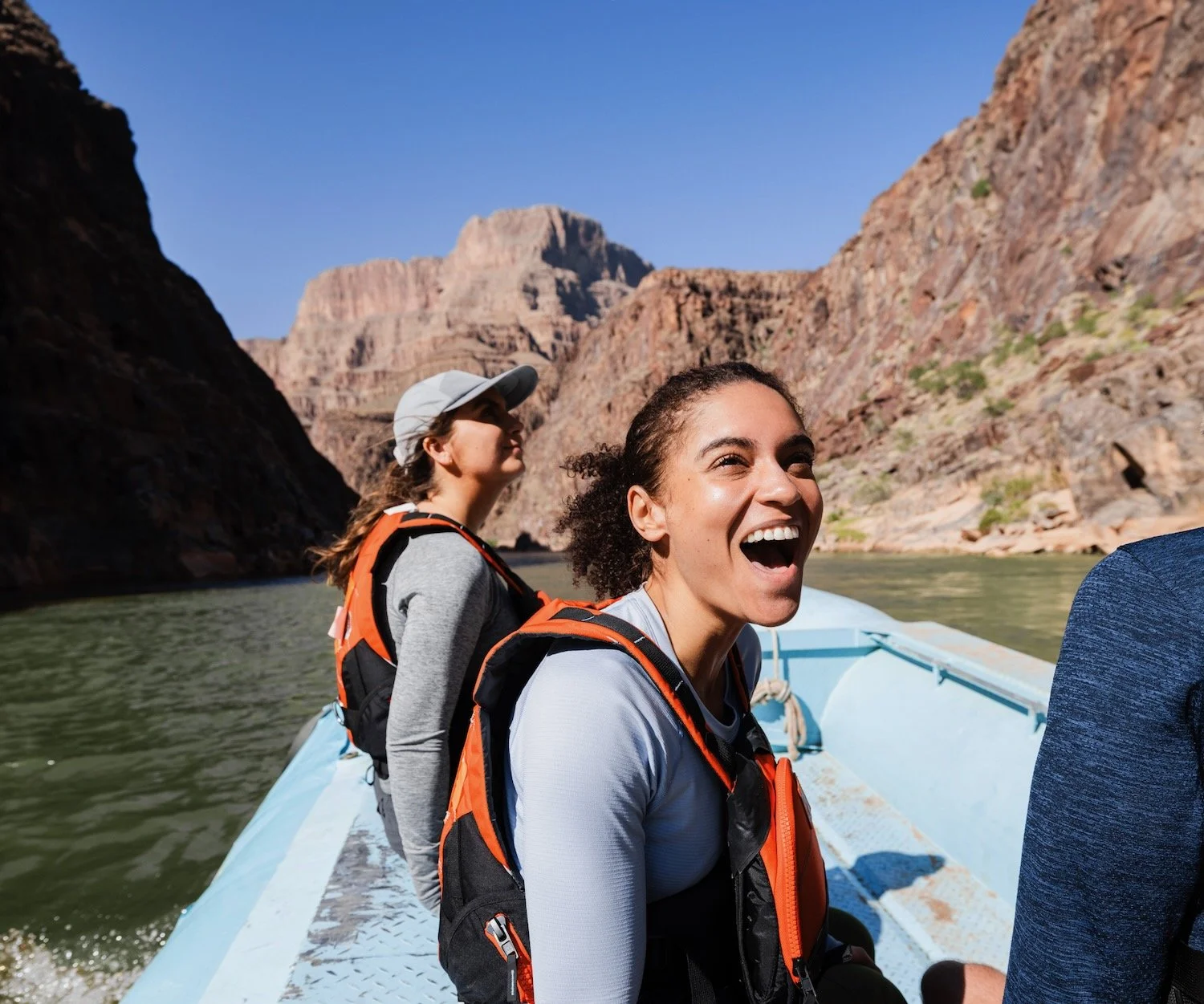People enjoying white water rafting.