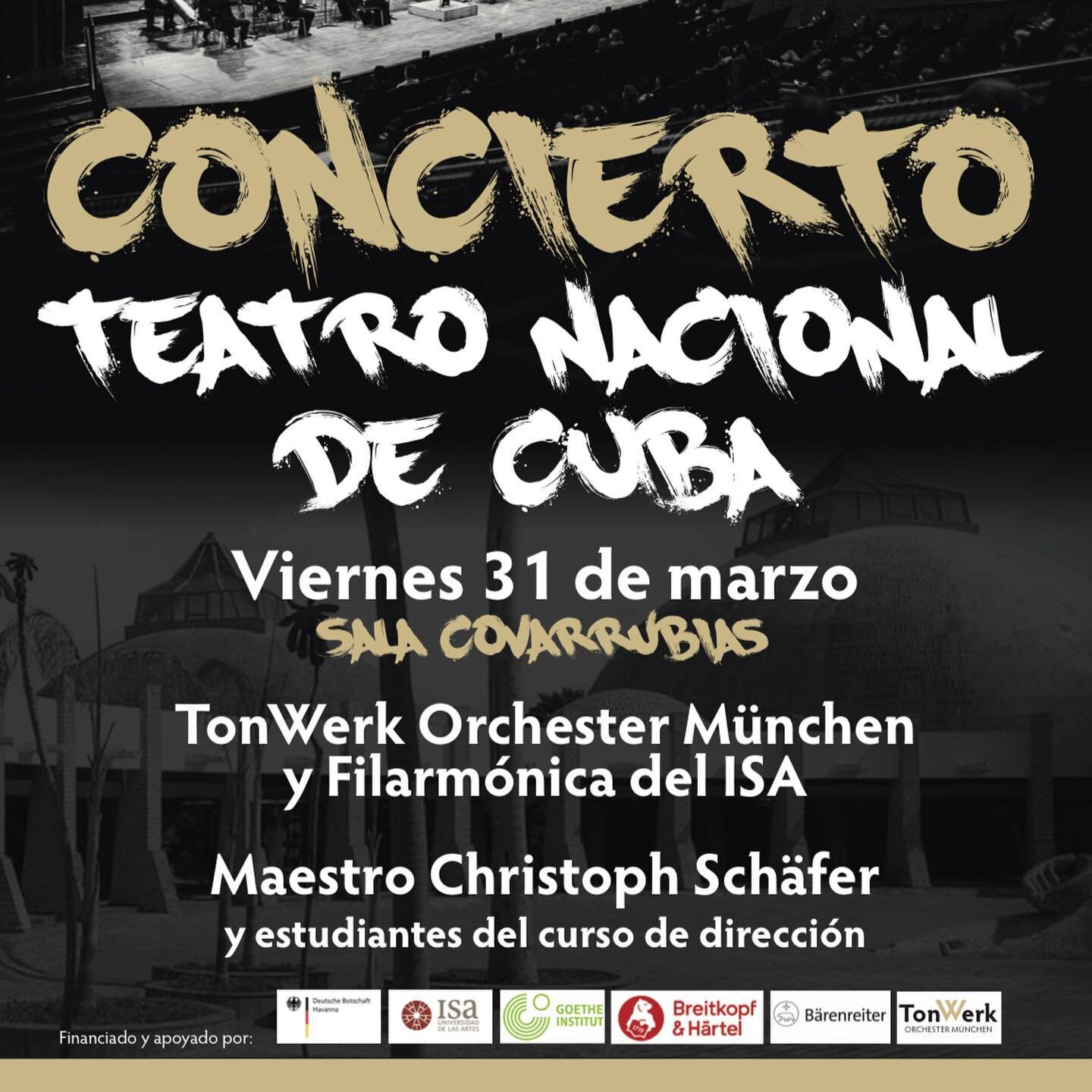 TEATRO NACIONAL DE CUBA

Morgen findet das Abschlusskonzert der Werkwoche an der @isa_cuba_artes, Havanna im renommierten Teatro Nacional de Cuba statt. Ich freue mich auf ein tolles Programm mit Klassikern (Freisch&uuml;tz-Ouvert&uuml;re und Bella C