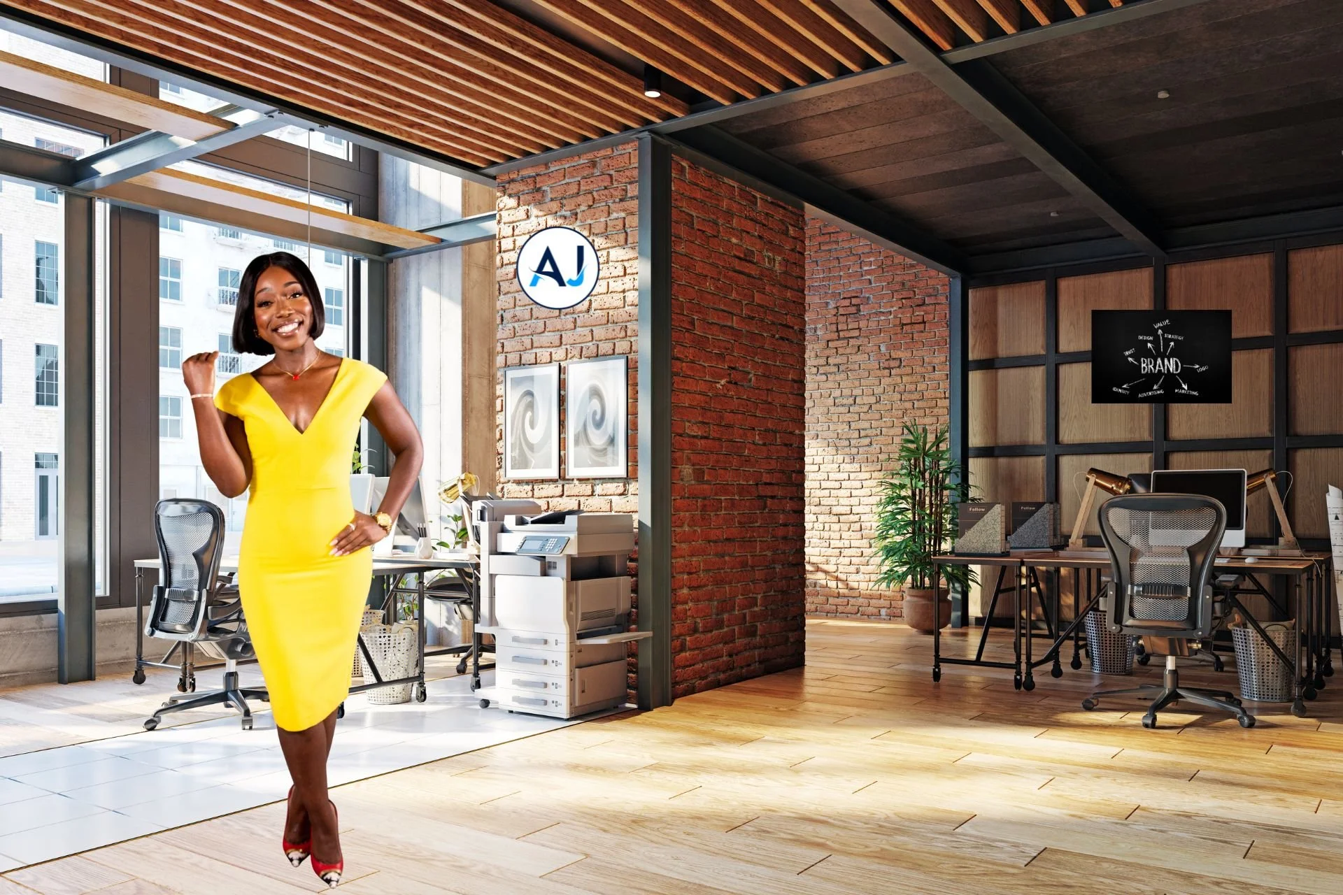 Executive professional in boardroom — showcasing brand strategy and lifestyle alignment consulting by The AJ Standard.
