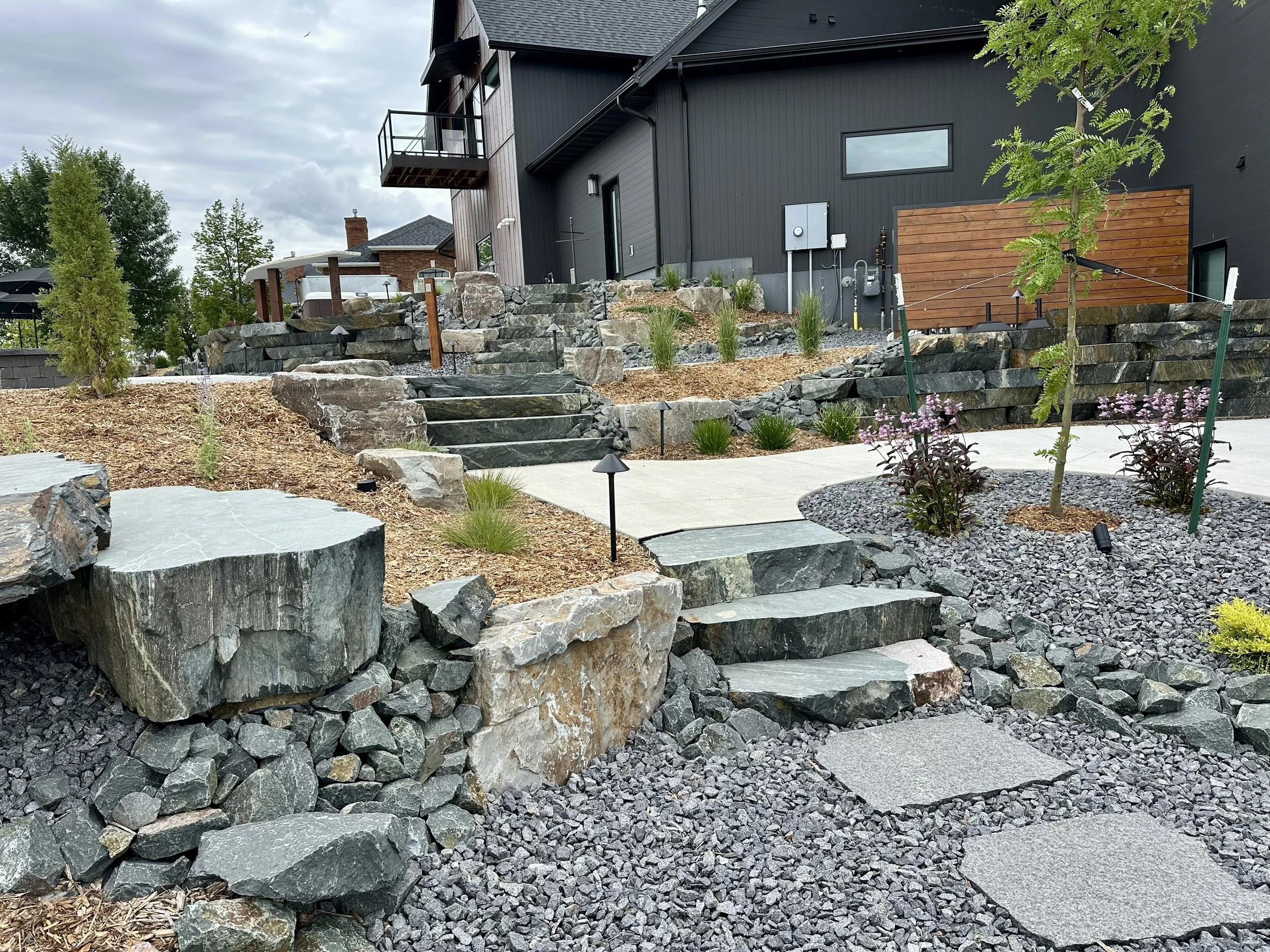 7 1/2" and custom 15" Aqua Grantique outcropping 