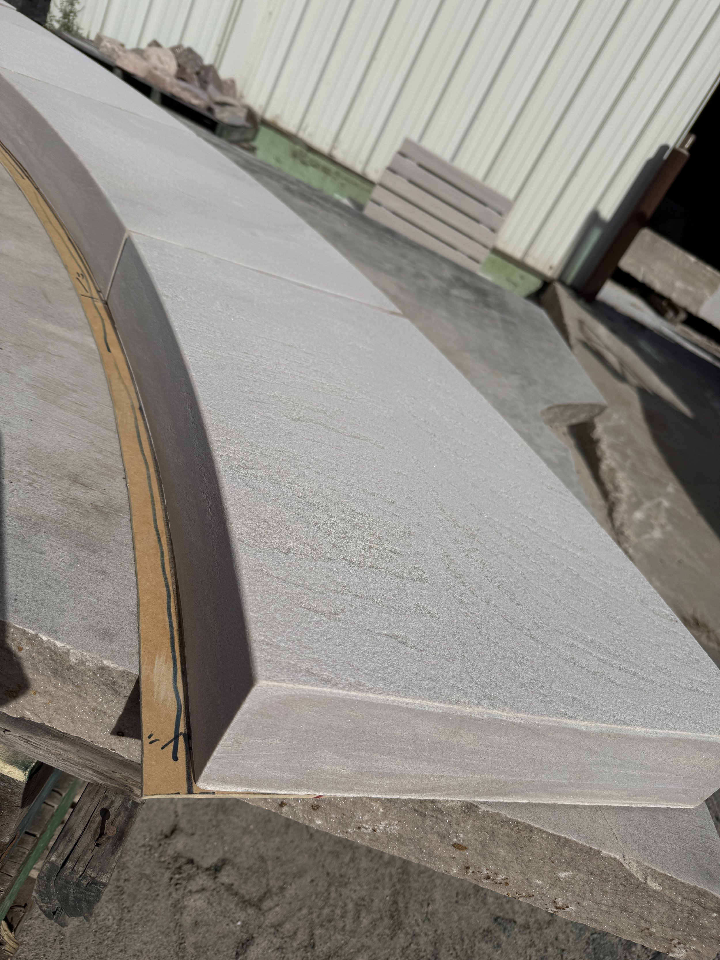 3-1/2" Cambrian Cream Radius Shot-Blast Surface with an Eased-Tapestry-Edge