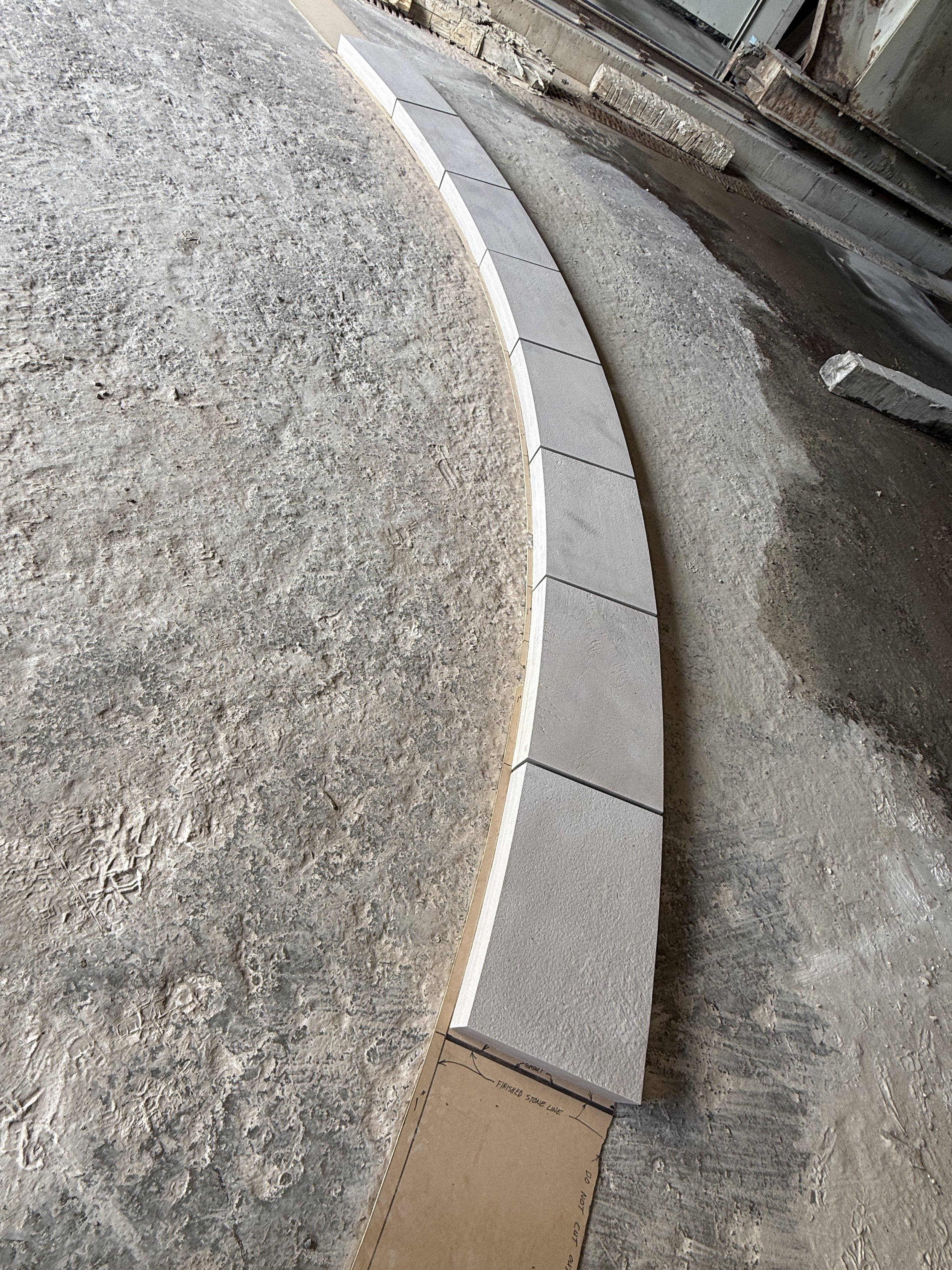 3-1/2" Cambrian Cream Radius Shot-Blast Surface with an Eased-Tapestry-Edge