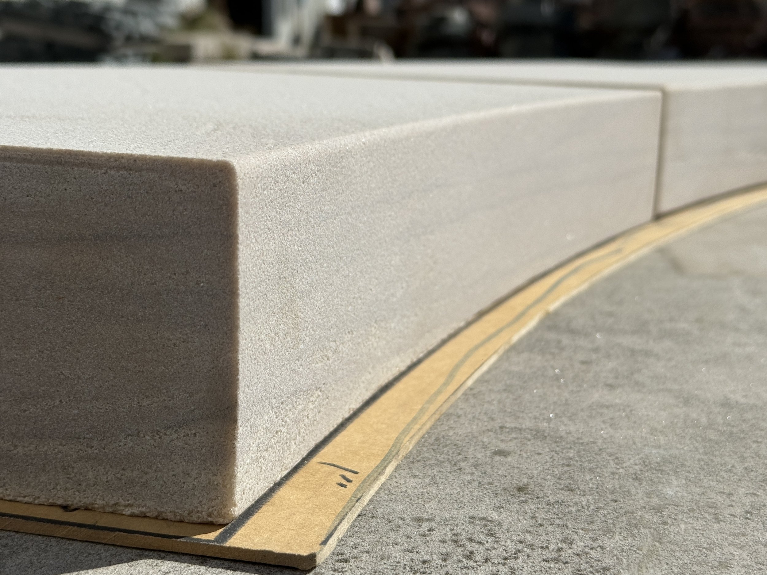 3-1/2" Cambrian Cream Radius Shot-Blast Surface with an Eased-Tapestry-Edge