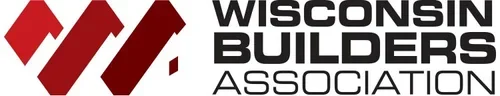 Logo of the Wisconsin Builders Association with stylized red and brown shapes and black text.