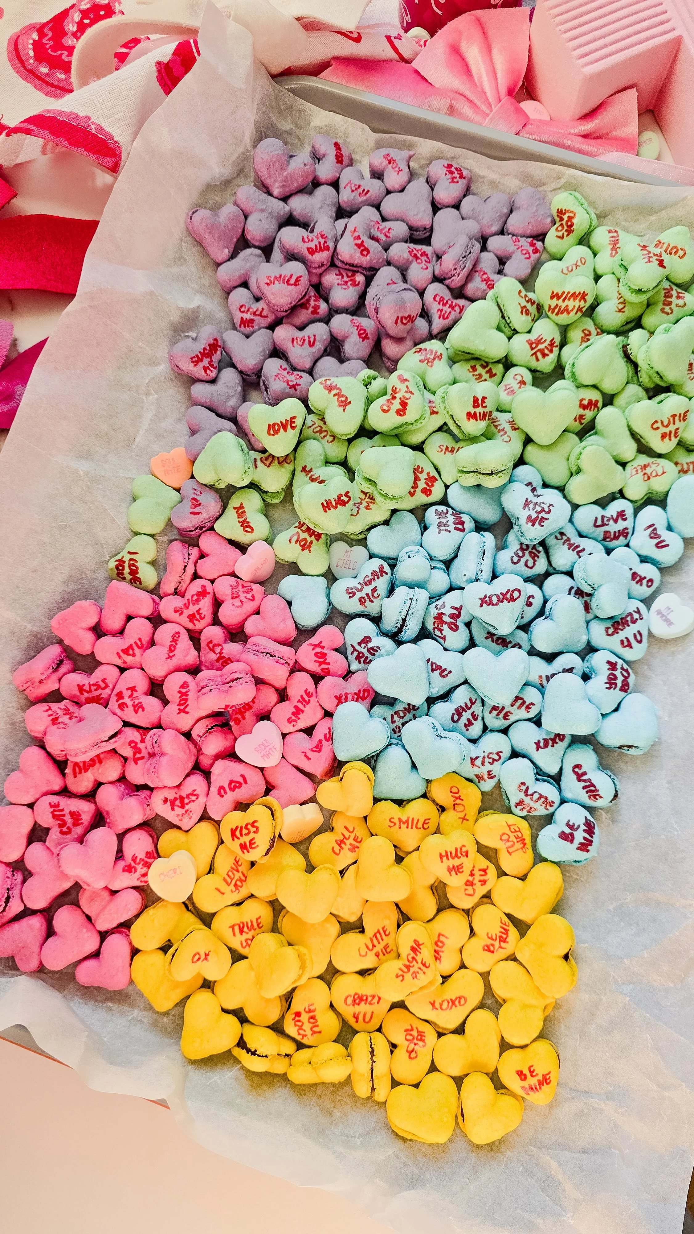 Conversation Hearts Mini Macarons: Colorful, Elegant, and Perfectly Delicate