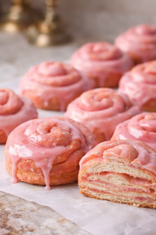 Strawberry Breakfast Buns: Roses of Love