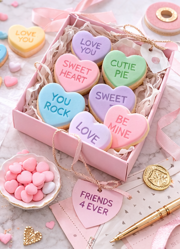 Mini Conversation Hearts Cookies: A Charming Bite-Sized Valentine’s Treat