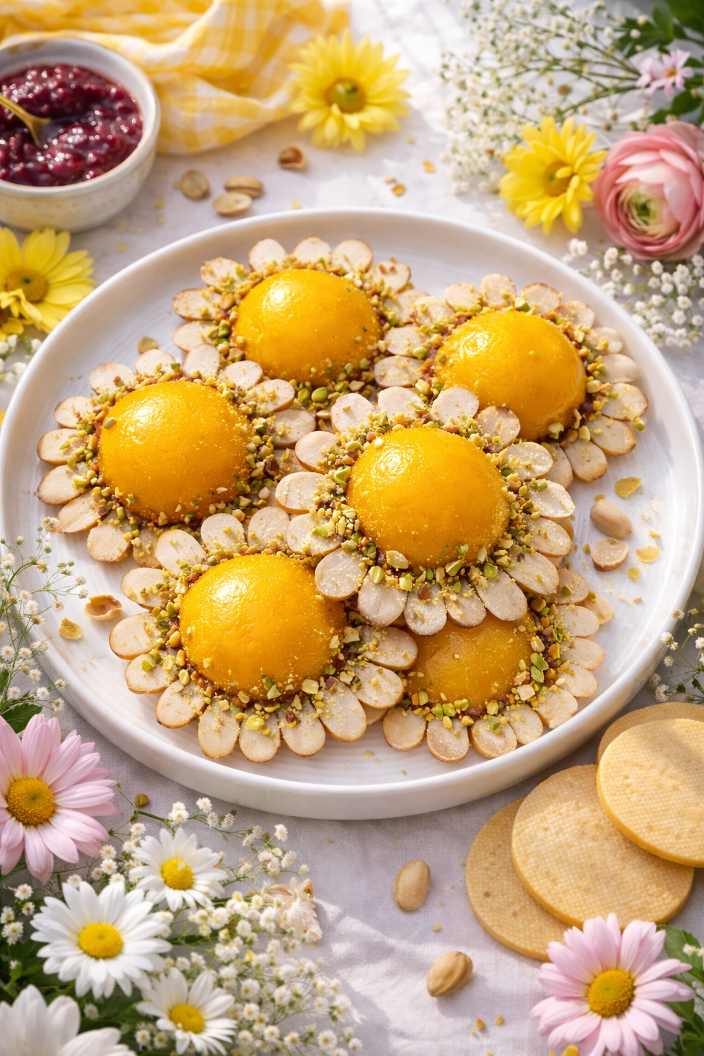 Almond &amp; Peach Cookie Daisies
