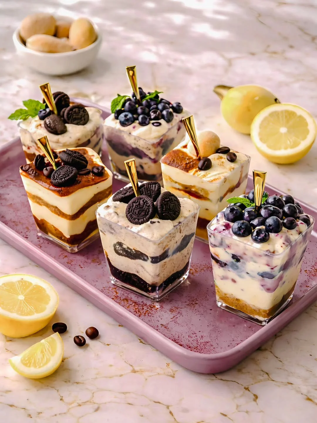 I should not be giving this recipe away&hellip; but here we are 😅

These no-bake cheesecake shooters are the dessert everyone asks about:

☕ Tiramisu
🫐 Blueberry Lemon
🍪 Oreo

Creamy, layered, gorgeous, and made with zero oven time. They look expe