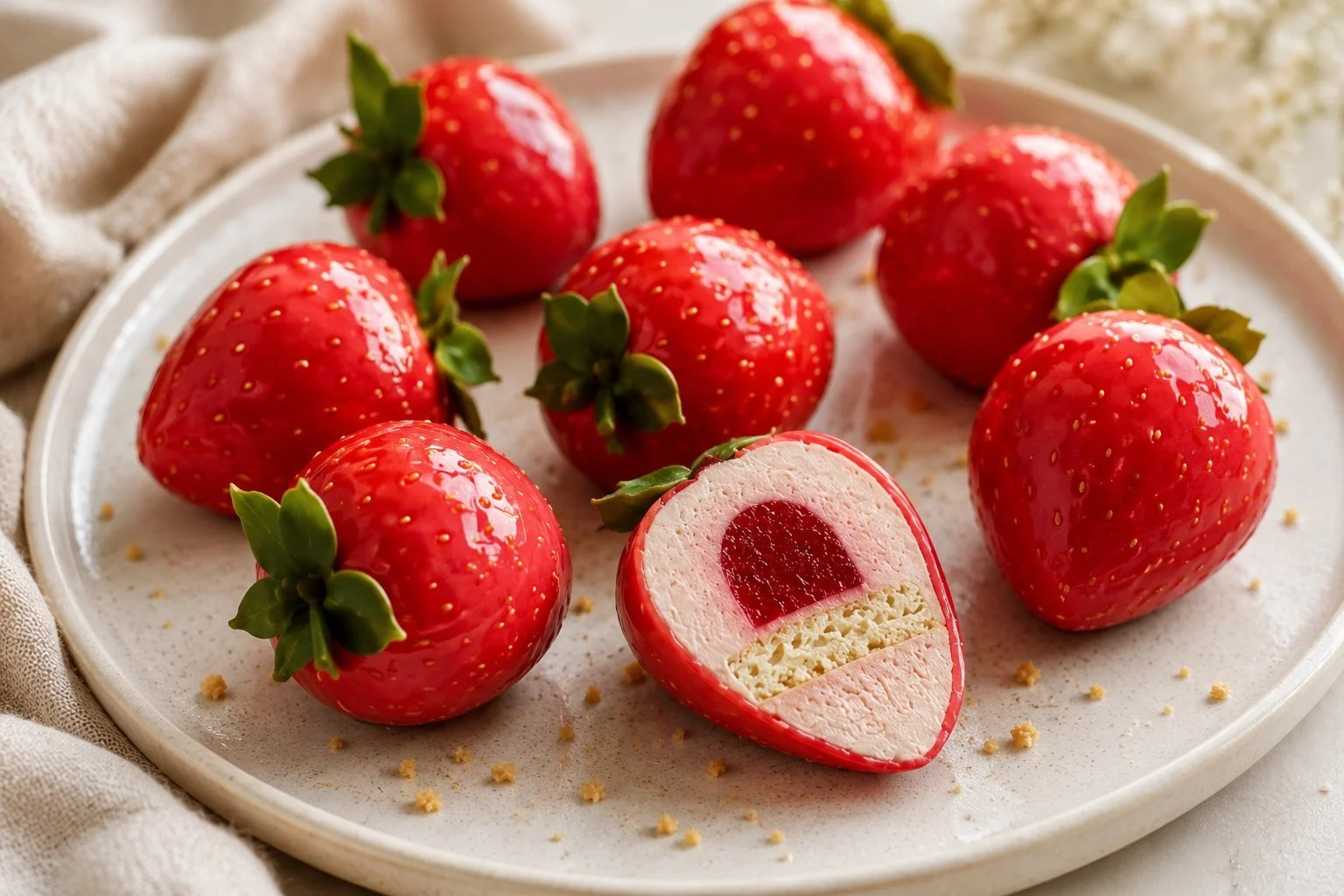 Strawberry Fruit Illusion Entremet Dessert