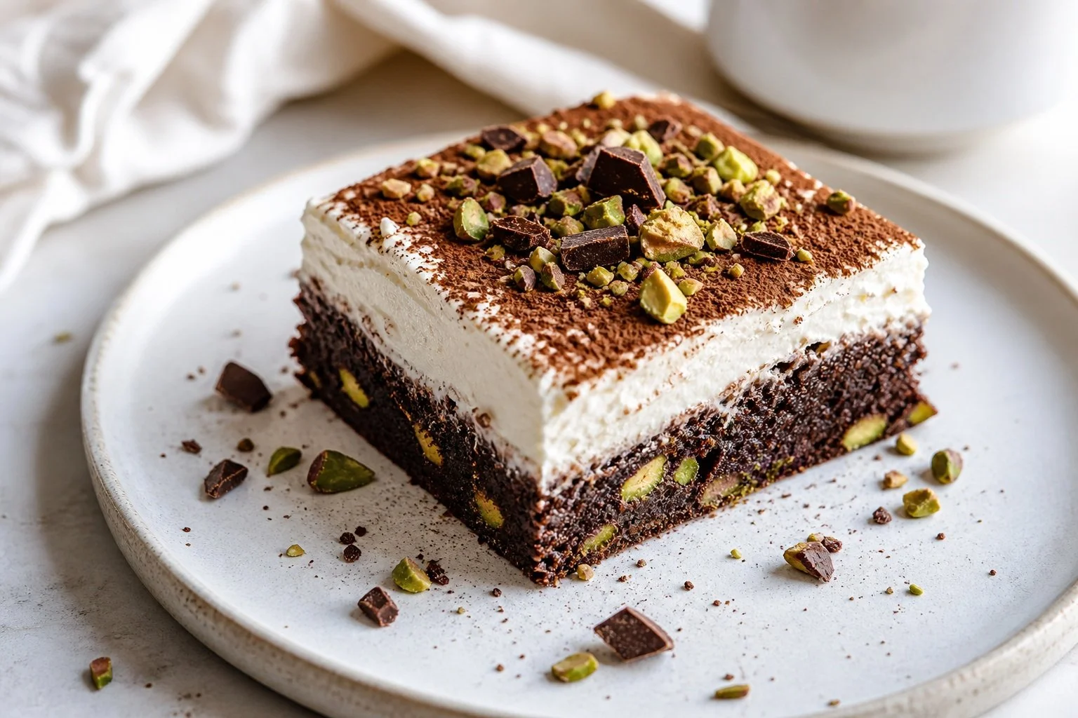Pistachio Mascarpone Brownies