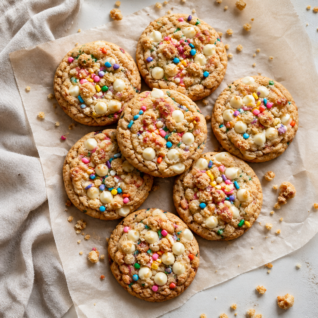 Sprinkle Crumble Cookies