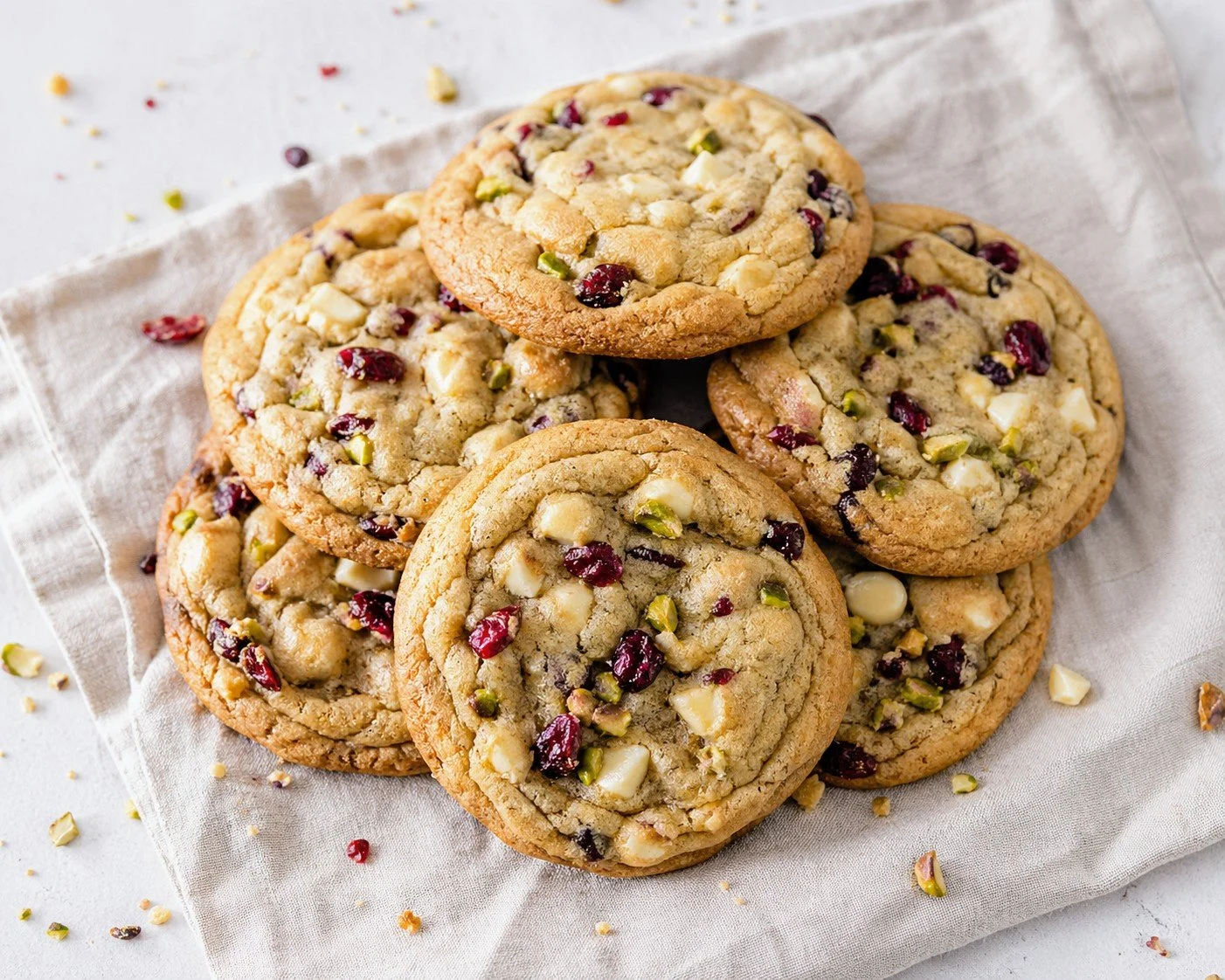 Cranberry Pistachio White Chocolate Cookies