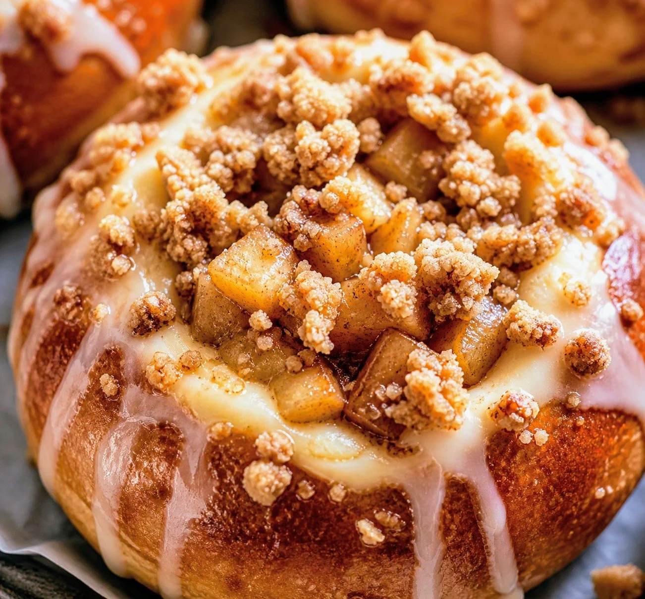 Apple Crumble Cheesecake Brioche Buns