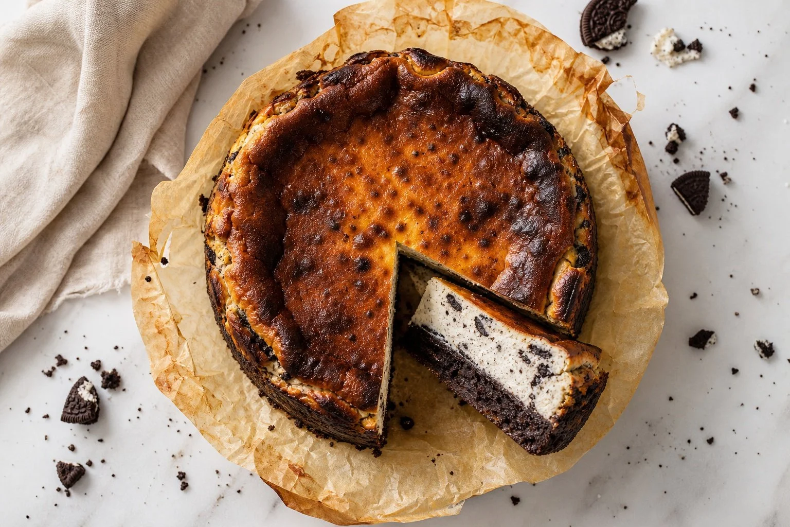 Cookies &amp; Cream Basque Cheesecake