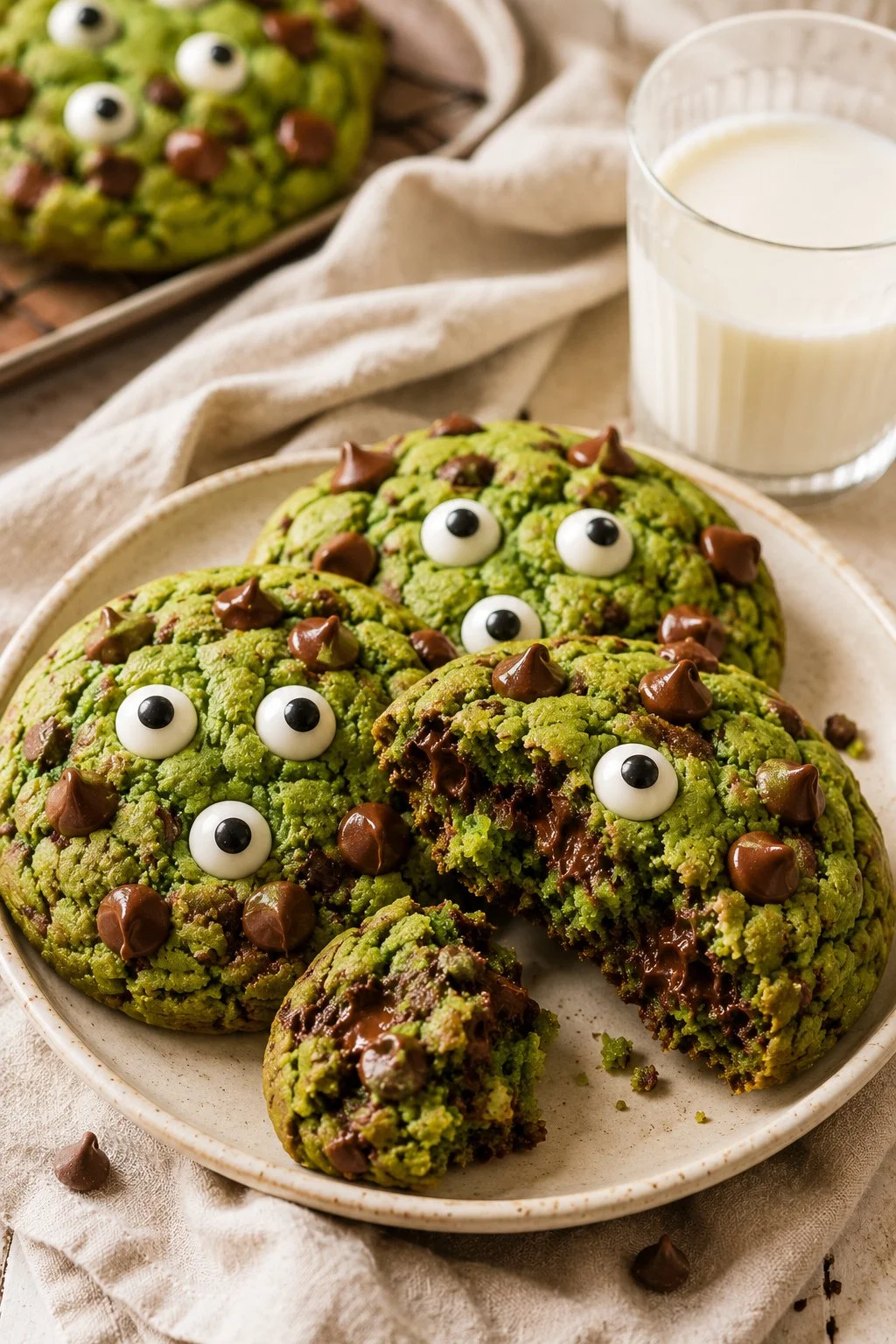 Giant Monster Chocolate Chip Cookies — Easy Halloween Dessert