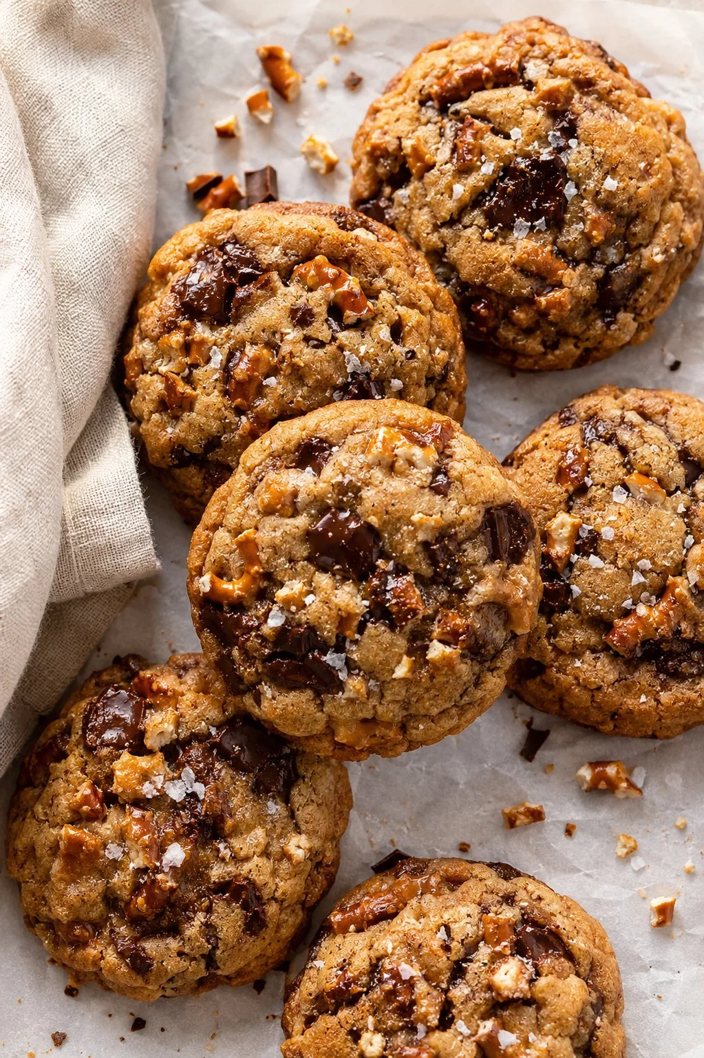 bakery style cookies with homemade pretzel brittle mix ins.jpg