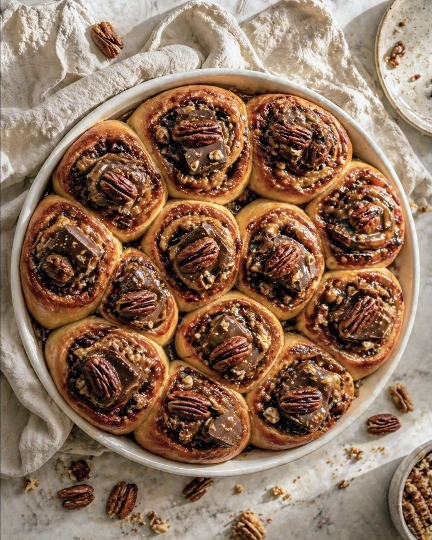 pecan pie brioche rolls with dark chocolate bark.jpg