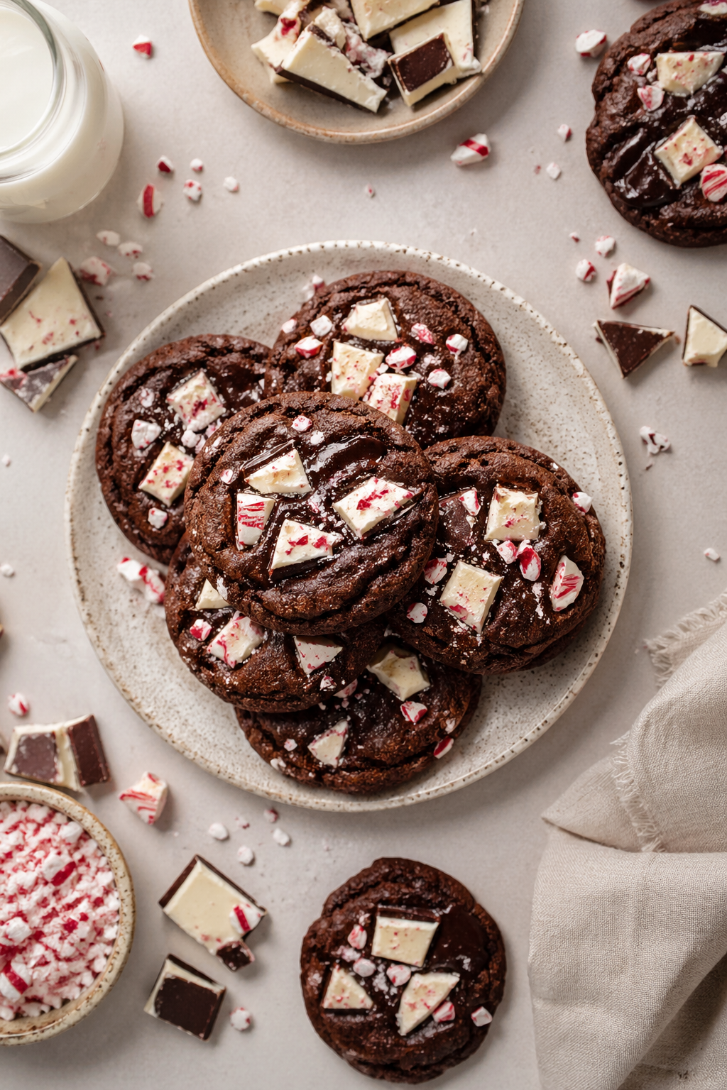 Brown Butter Peppermint Bark Cookies