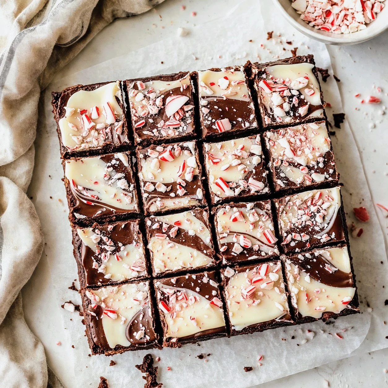 Candy Cane Brown Butter Brownies