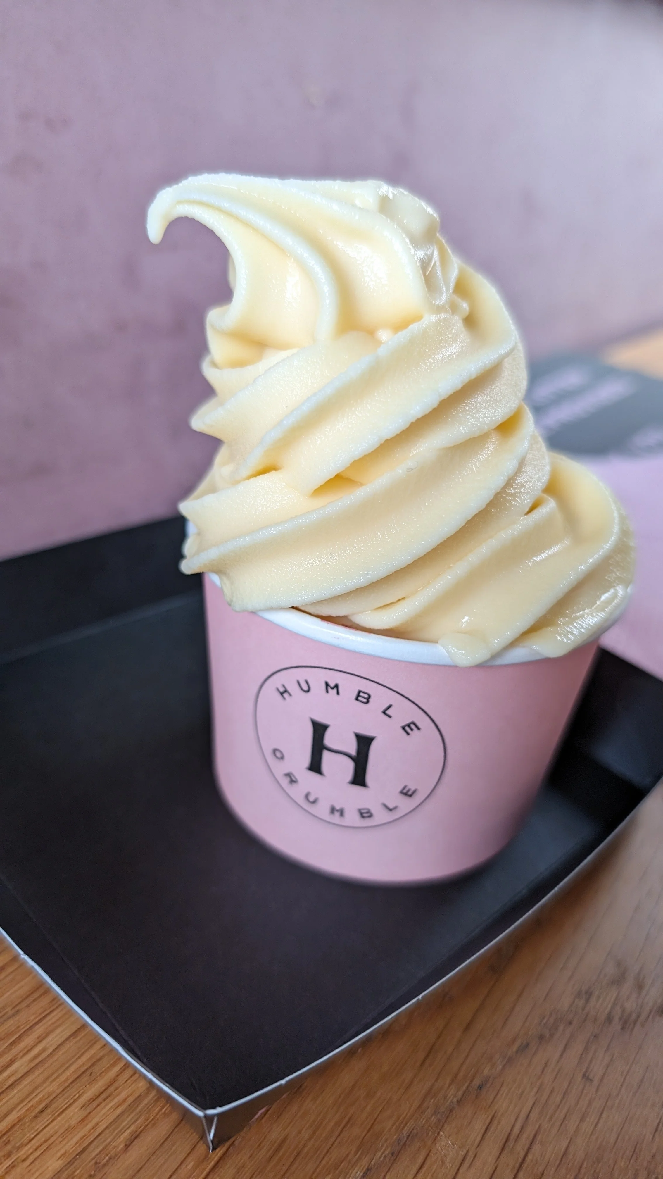 A berry crumble topped with frozen custard? Yes, please.