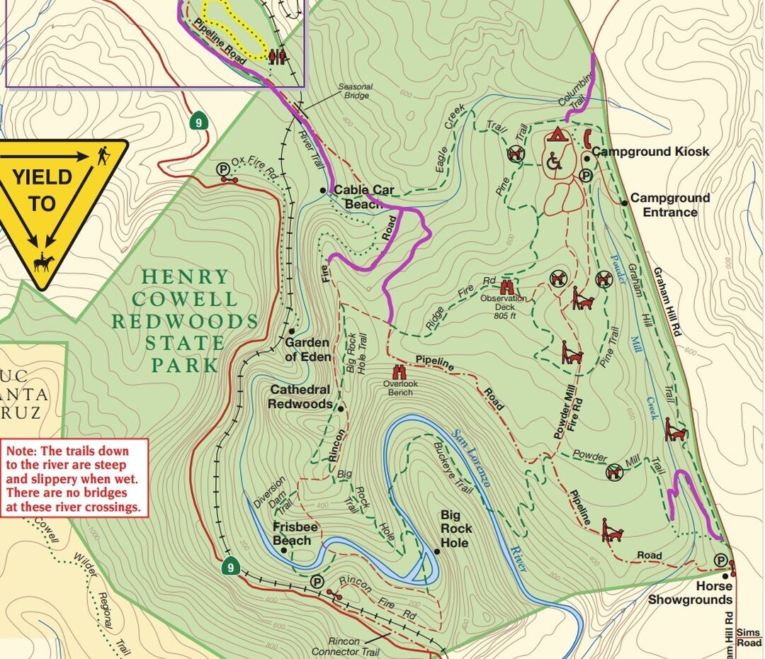 As we continue to work through the impacts of recent storms and flooding at Henry Cowell Redwood State Park, we're working to keep you updated on our recovery efforts and corresponding closures. We're still in the process of surveying trails but not 