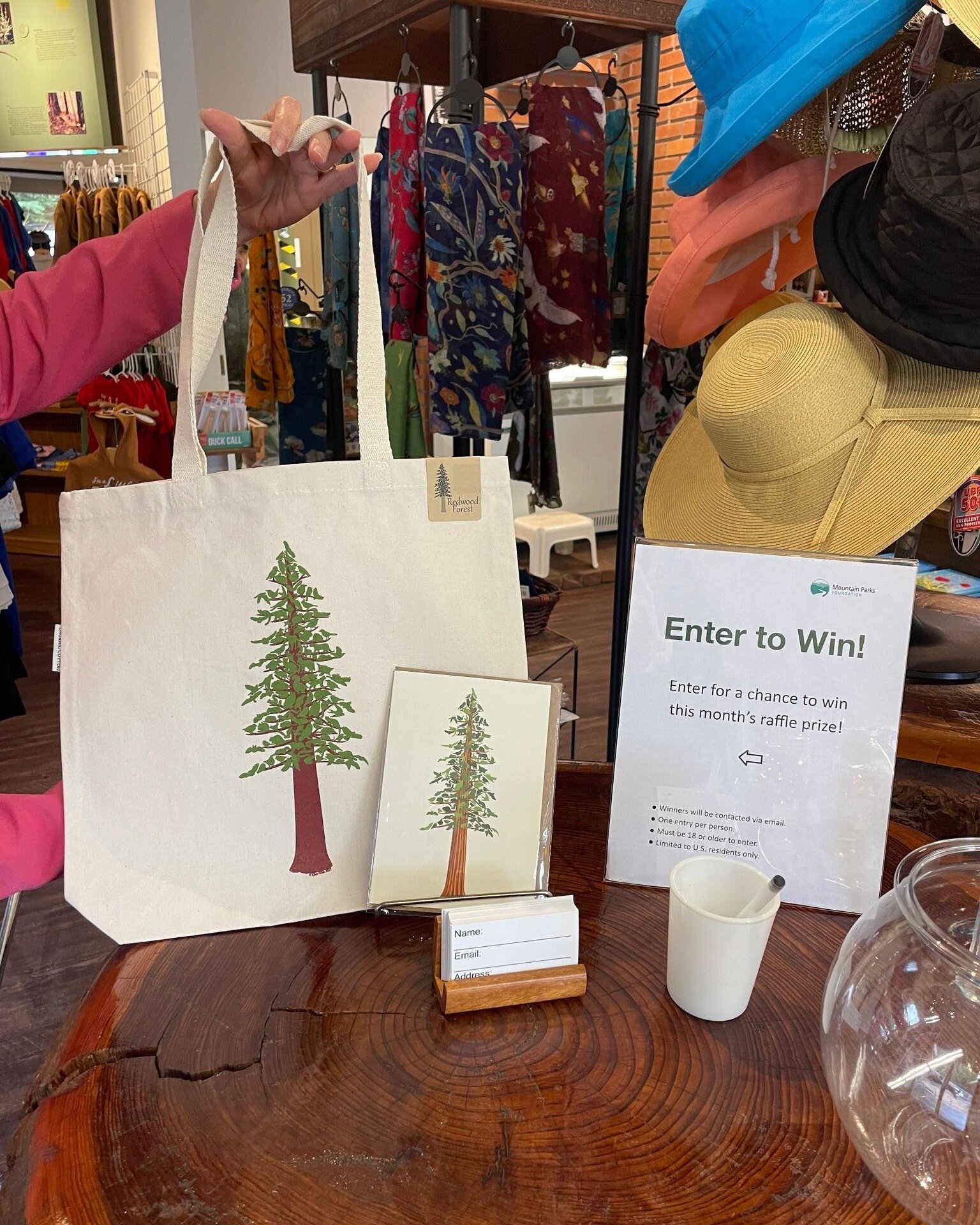 March's raffle is live! While you're in Henry Cowell Redwoods State Park stroll by the Nature Store for some shopping and to enter for this months prizes.
