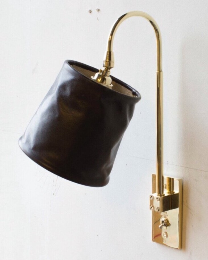 CHARCOAL + POLISHED UNLACQUERED BRASS WITH BRASS TOGGLE SWITCH