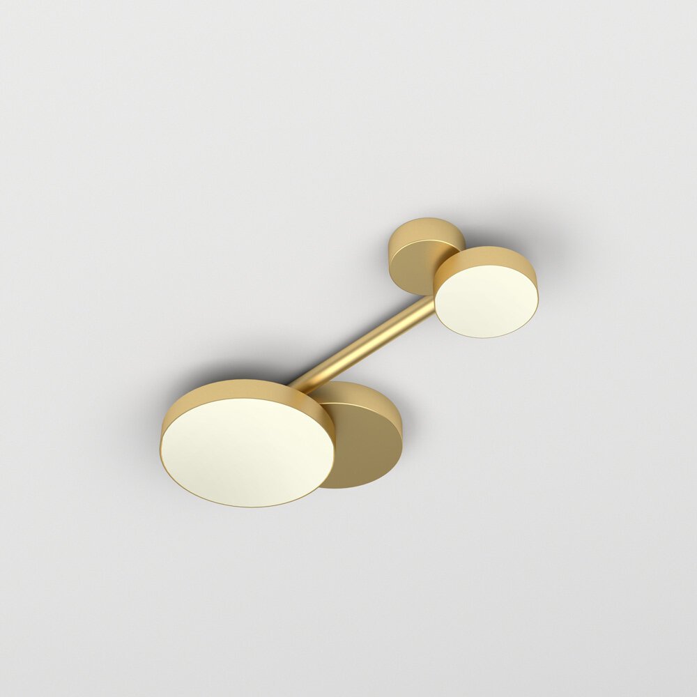 LINE, GLOBES AND DISCS CEILING LIGHT / SHORT - 2 CIRCLES