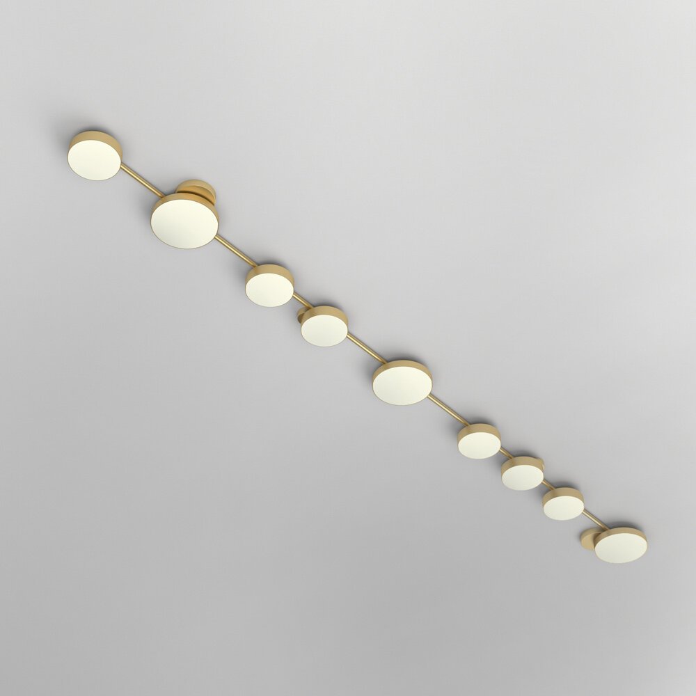 LINE, GLOBES AND DISCS CEILING LIGHT / LONG - 9 CIRCLES 