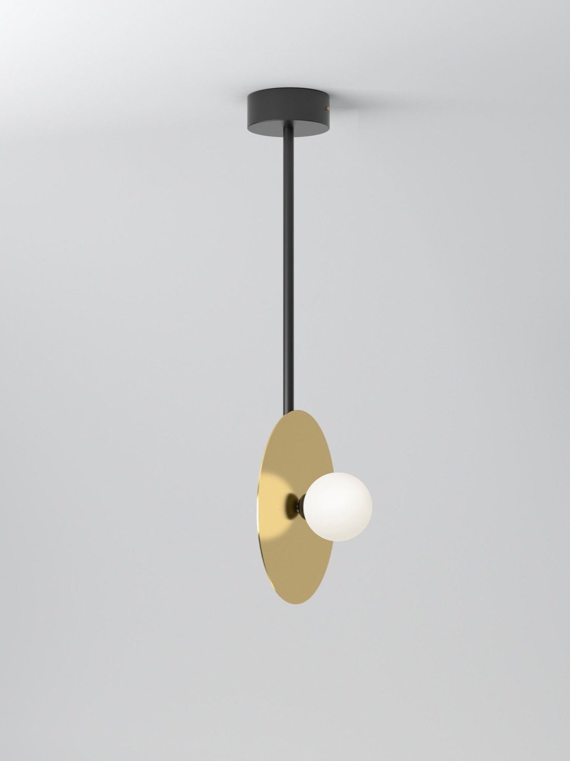Disc and Sphere / Vertical 1 /DISC AND SPHERE PENDANT LIGHT / VERTICAL - 1 DISC / PILL BOX ATTACHMENT 