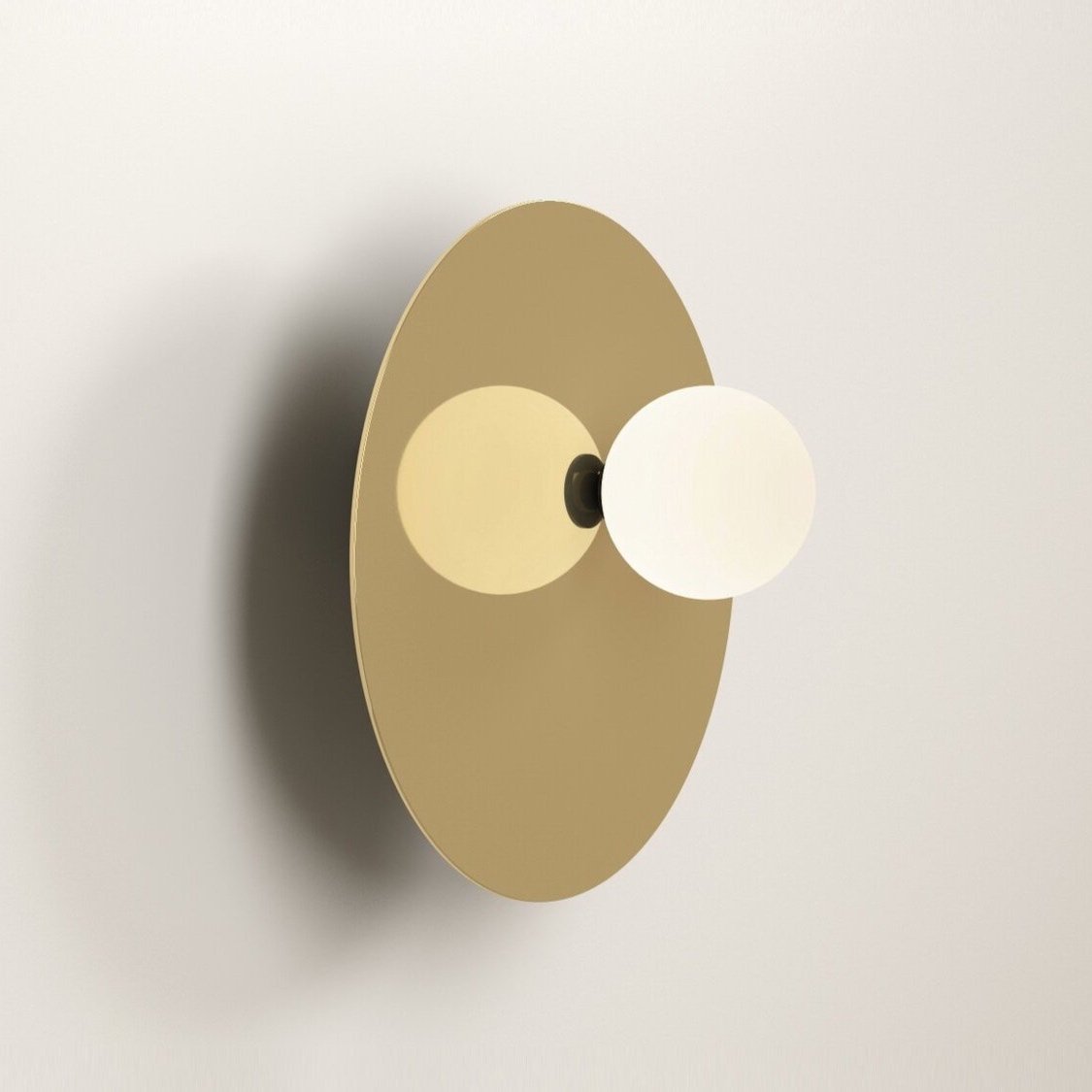 DISC AND SPHERE WALL LIGHT / ASYMMETRIC / POLISHED BRASS