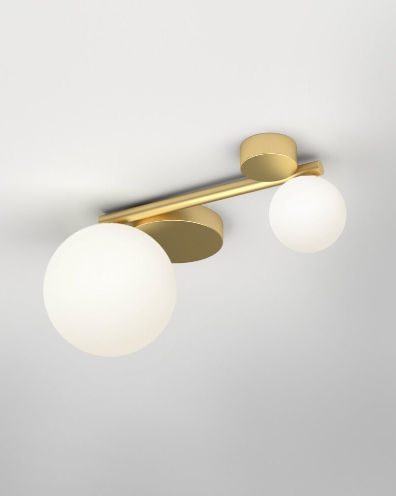 LINE, GLOBES AND DISCS CEILING LIGHT / SHORT - 2 GLOBES 