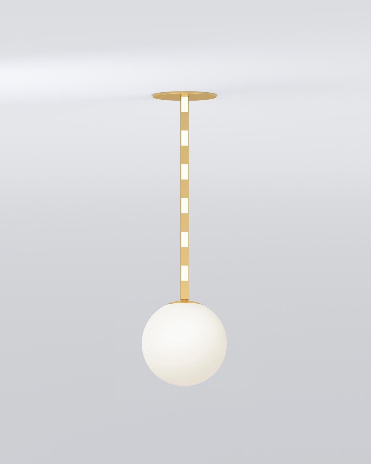 LINETYPE PENDANT LIGHT / SINGLE TUBE / 1 SEGMENT + GLOBE: DASH