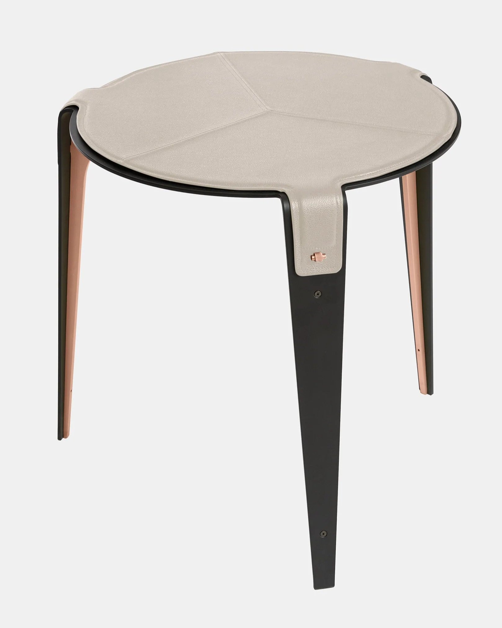 BARDOT SIDE TABLE - SATIN COPPER + NUDE PINK